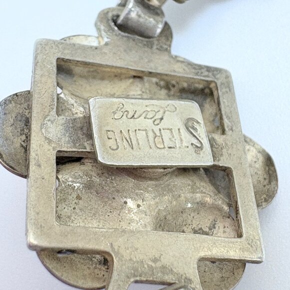 VTG Sterling Silver 925 Puffed Flower Design Link Bracelet Size 7.5" Length - Picture 8 of 11